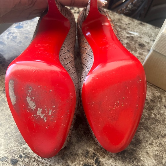 Christian Louboutin Python Fairy Tale Platform Heel Pumps Shoes - Picture 4 of 5